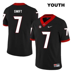 Youth Georgia Bulldogs NCAA #7 D'Andre Swift Nike Stitched Black Legend Authentic College Football Jersey BGF2554JN